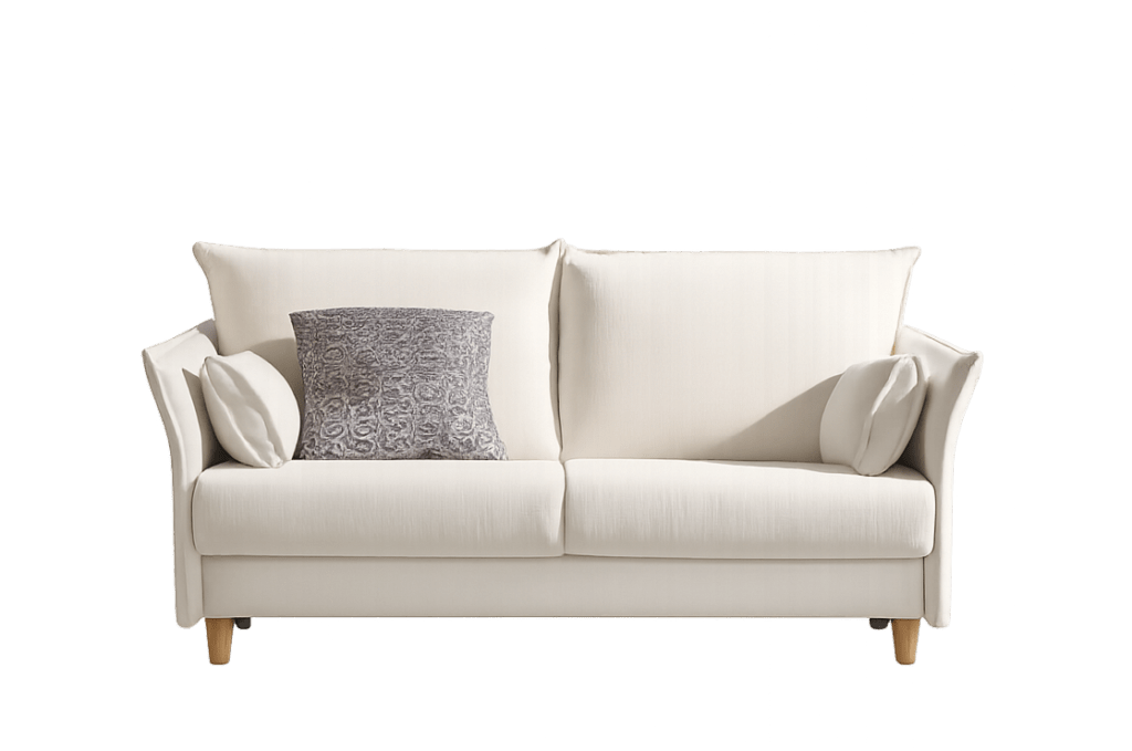 Sofá cama TABATA con apertura italiana y patas de madera
